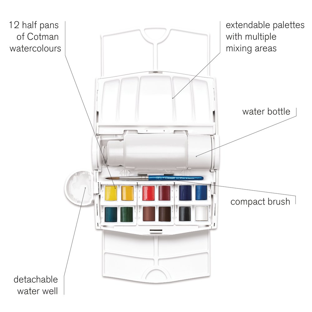 Winsor & Newton Cotman Water Colour Field Plus Set 12 Halve Napjes