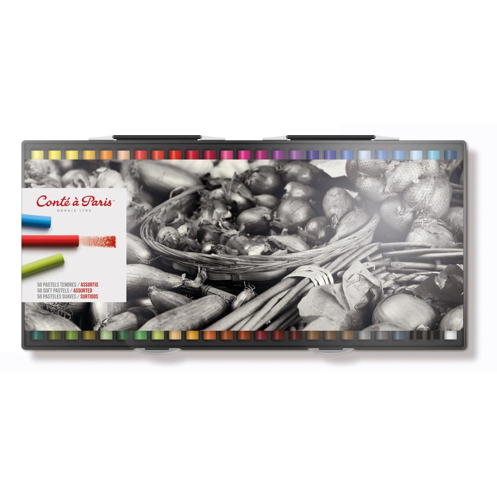 Conté à Paris Kunststofdoosje Met 5O Zachte Pastels Assorti