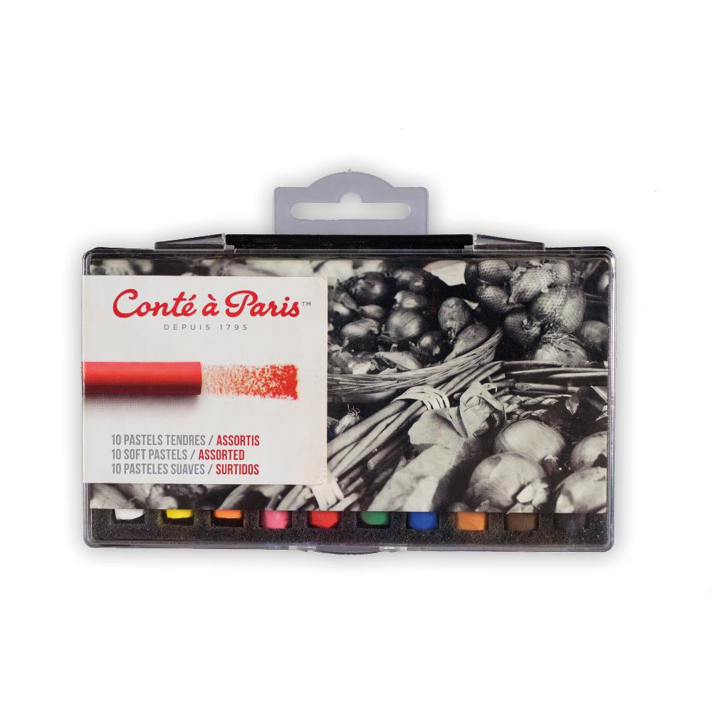 Conté à Paris Ophang Kunststofdoosje Met 1O Zachte Pastels Assorti
