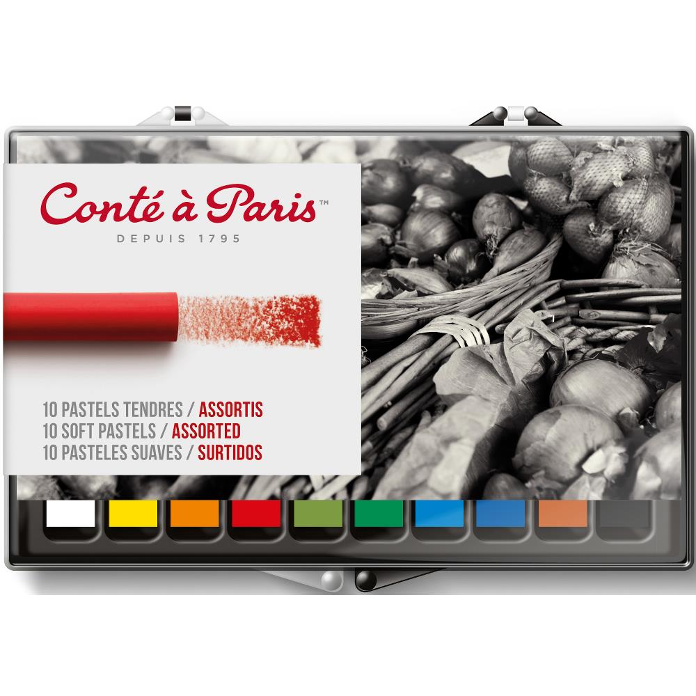 Conté à Paris Kunststofdoosje Met 1O Zachte Pastels Assorti