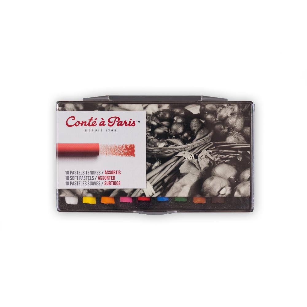 Conté à Paris Ophang Kunststofdoosje Met 1O Zachte Pastels Assorti