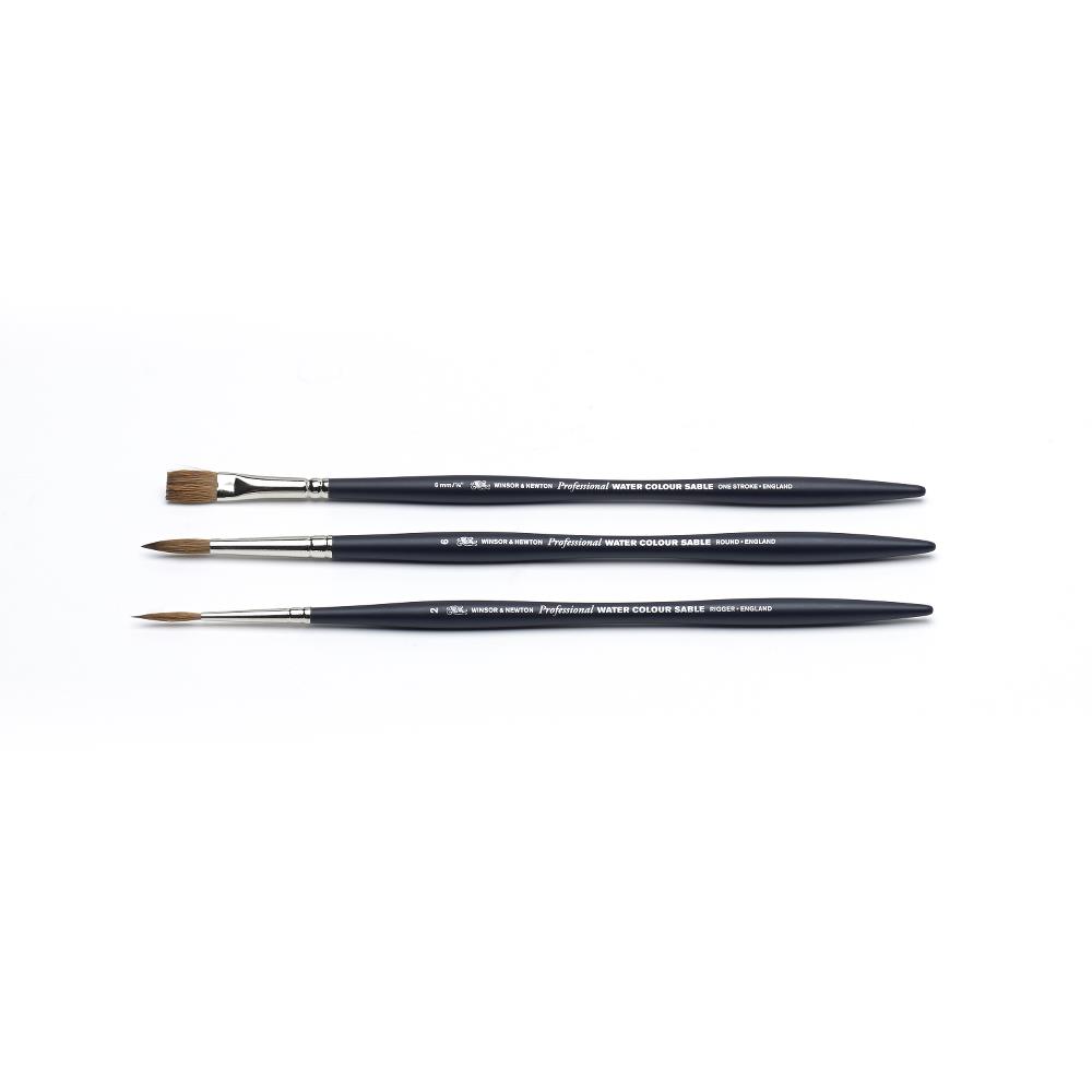 Winsor & Newton  Set 3 Marter Penselen Voor Aquarel Korte Steel