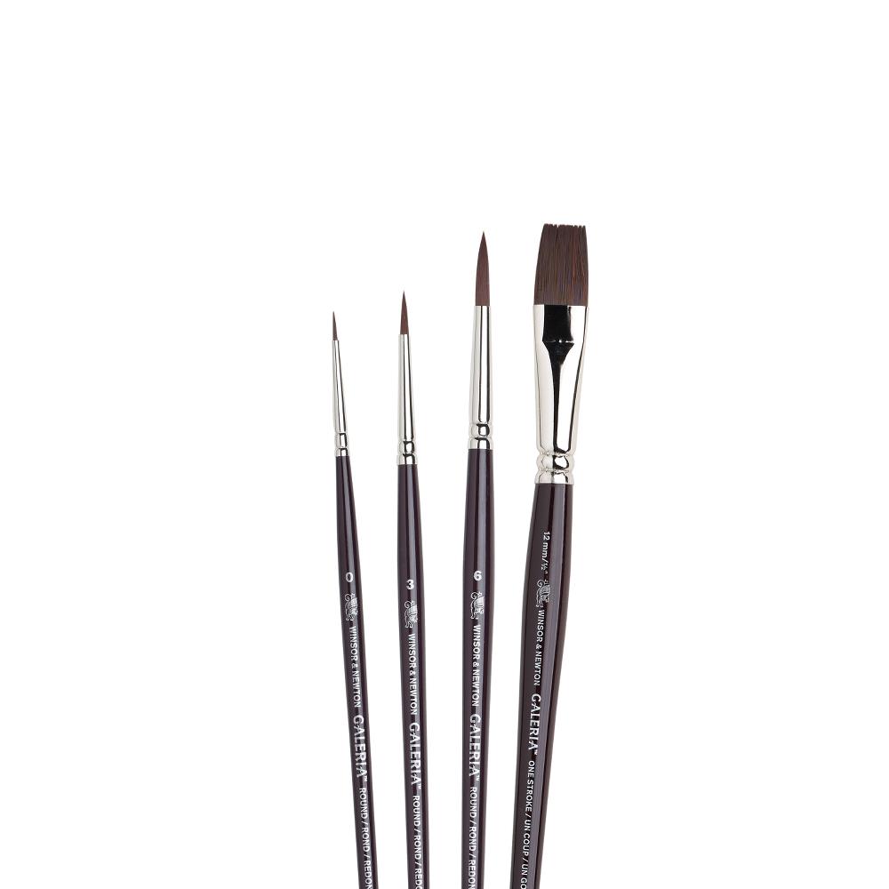 Winsor & Newton Galeria Brush Wallet Penselenset Korte Steel 4 Stuks