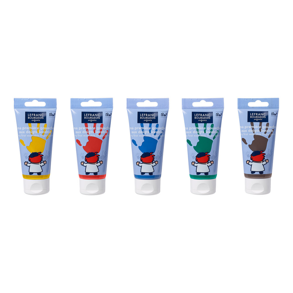 Lefranc Bourgeois Education Gouache Classic Vingerverf Set 5 Tubes 80ml