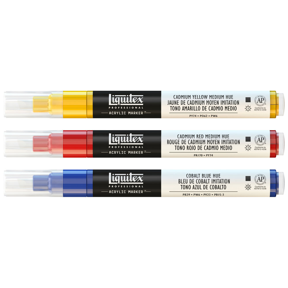 Liquitex Professional Acrylic Paint Marker Favorites Fine Set - 3 Markers 2mm