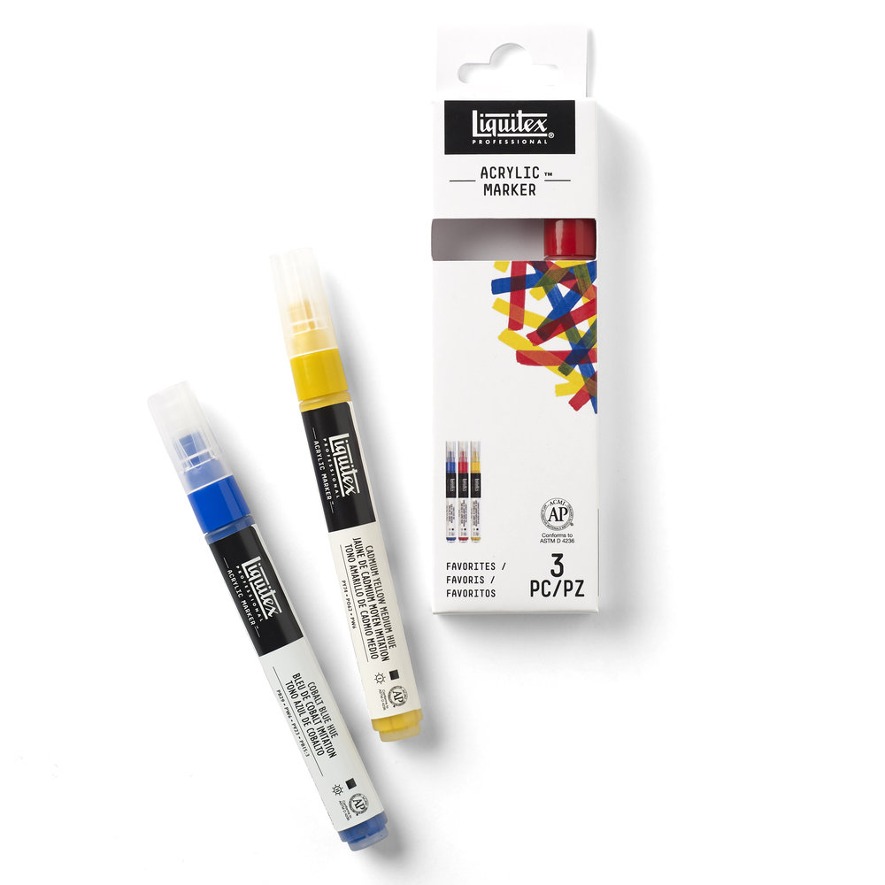 Liquitex Professional Acrylic Paint Marker Favorites Fine Set - 3 Markers 2mm