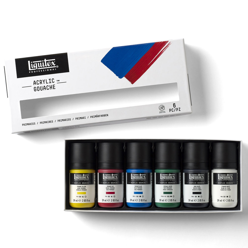 Liquitex Professional Acrylic Gouache Primaire Kleuren Set 6x59ml