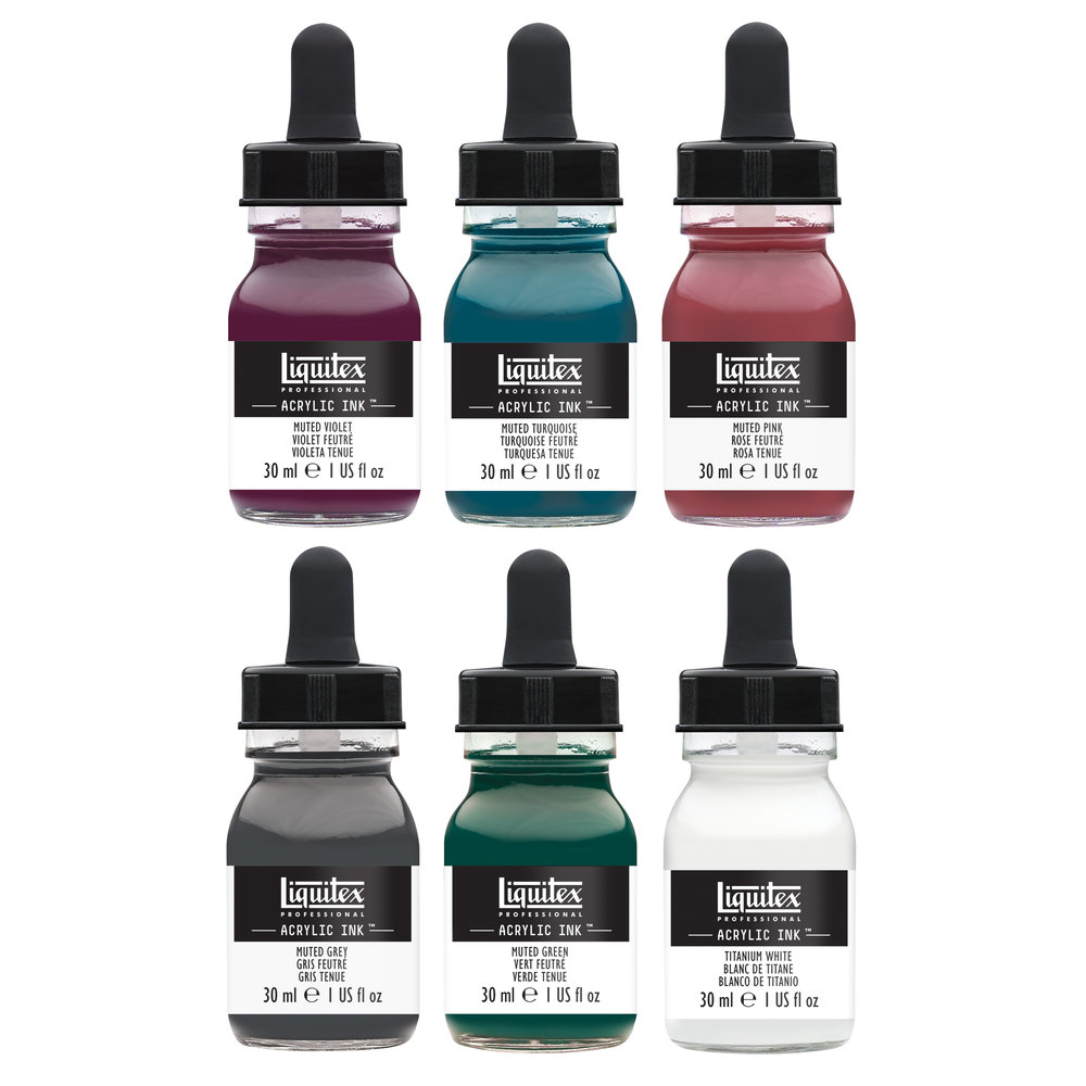 Liquitex Professional Acrylic Ink Muted Colours Set 6x30ml