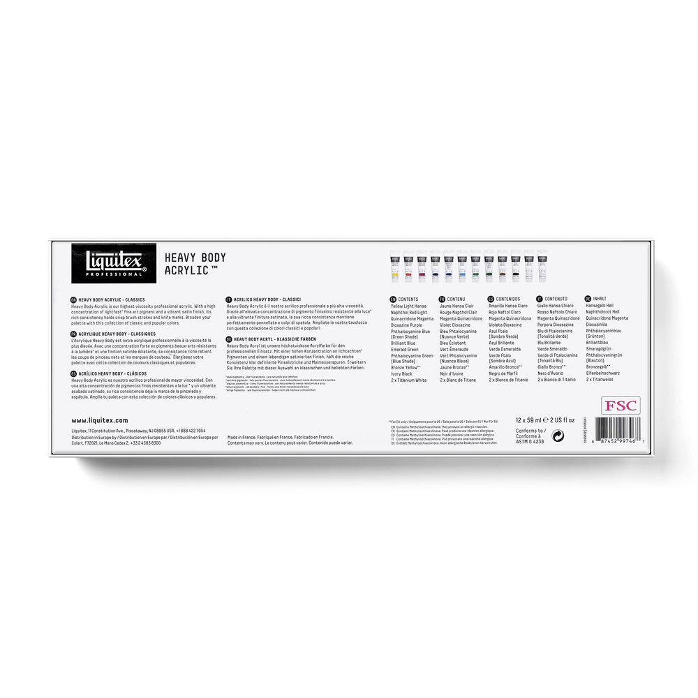 Liquitex Professional Acrylic Heavy Body Classic Set 12x59ml