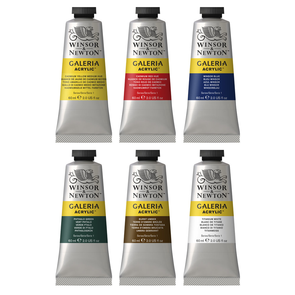 Winsor & Newton Galeria Acrylic Colour 6x60ml Tube Set