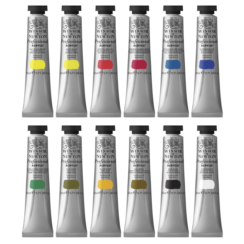 Winsor & Newton Professional Acrylic Colour 12x2Omll Tube Set