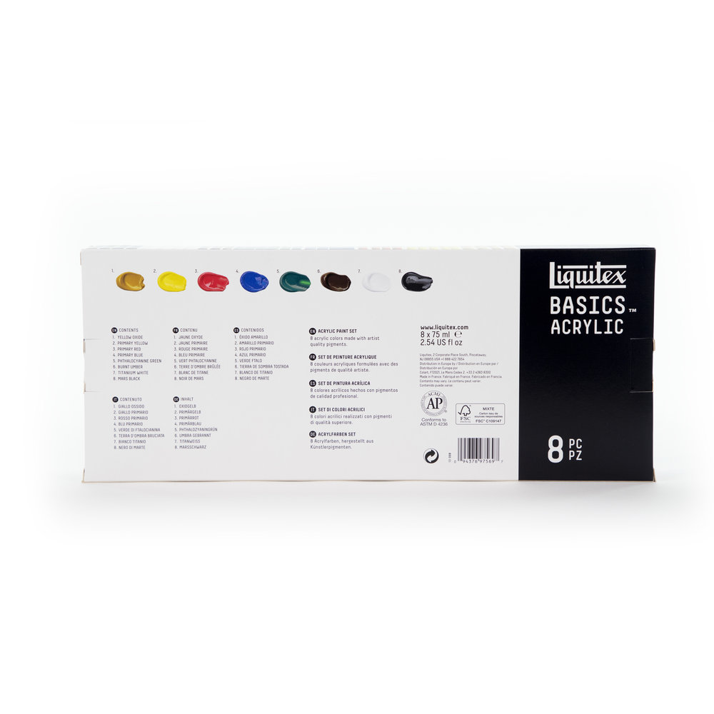 Liquitex Basics Acrylic Colour Set 8x75ml