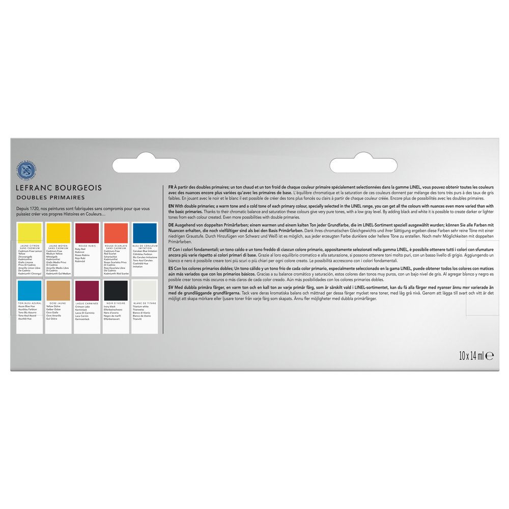 Lefranc Bourgeois Linel Gouache Extra-Fine 10x14ml Mix Set Dubbel Primaire Kleuren
