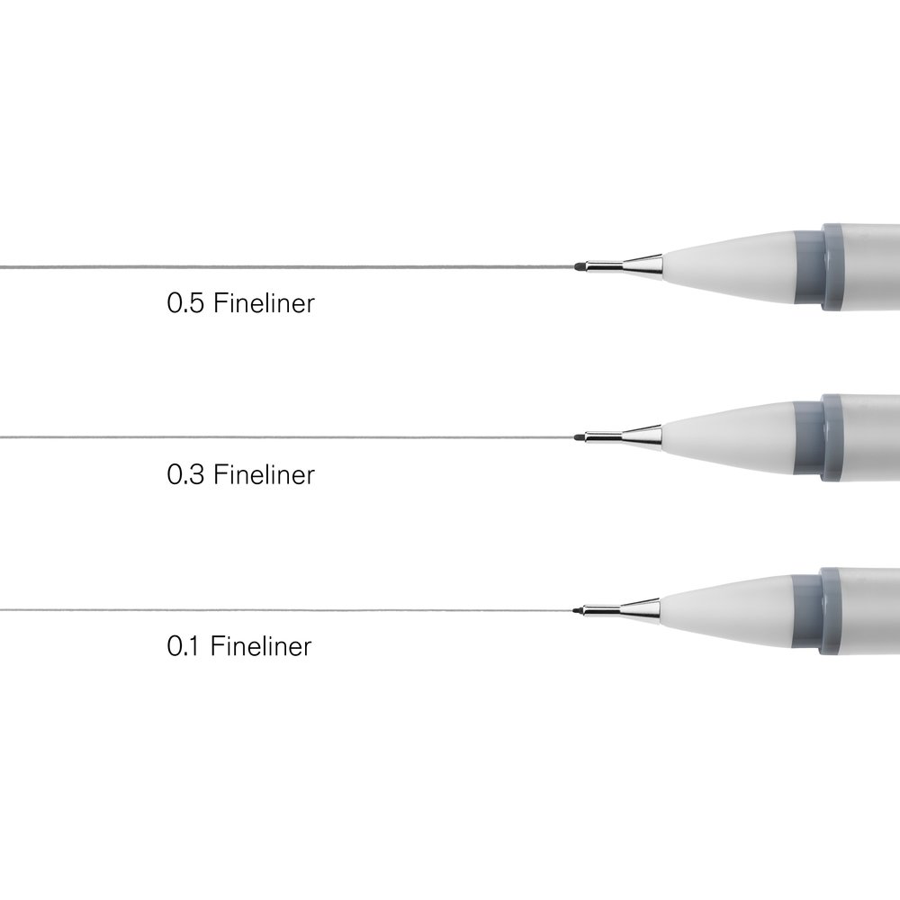 Winsor & Newton Fineliner Grijs Setx3 Assorti
