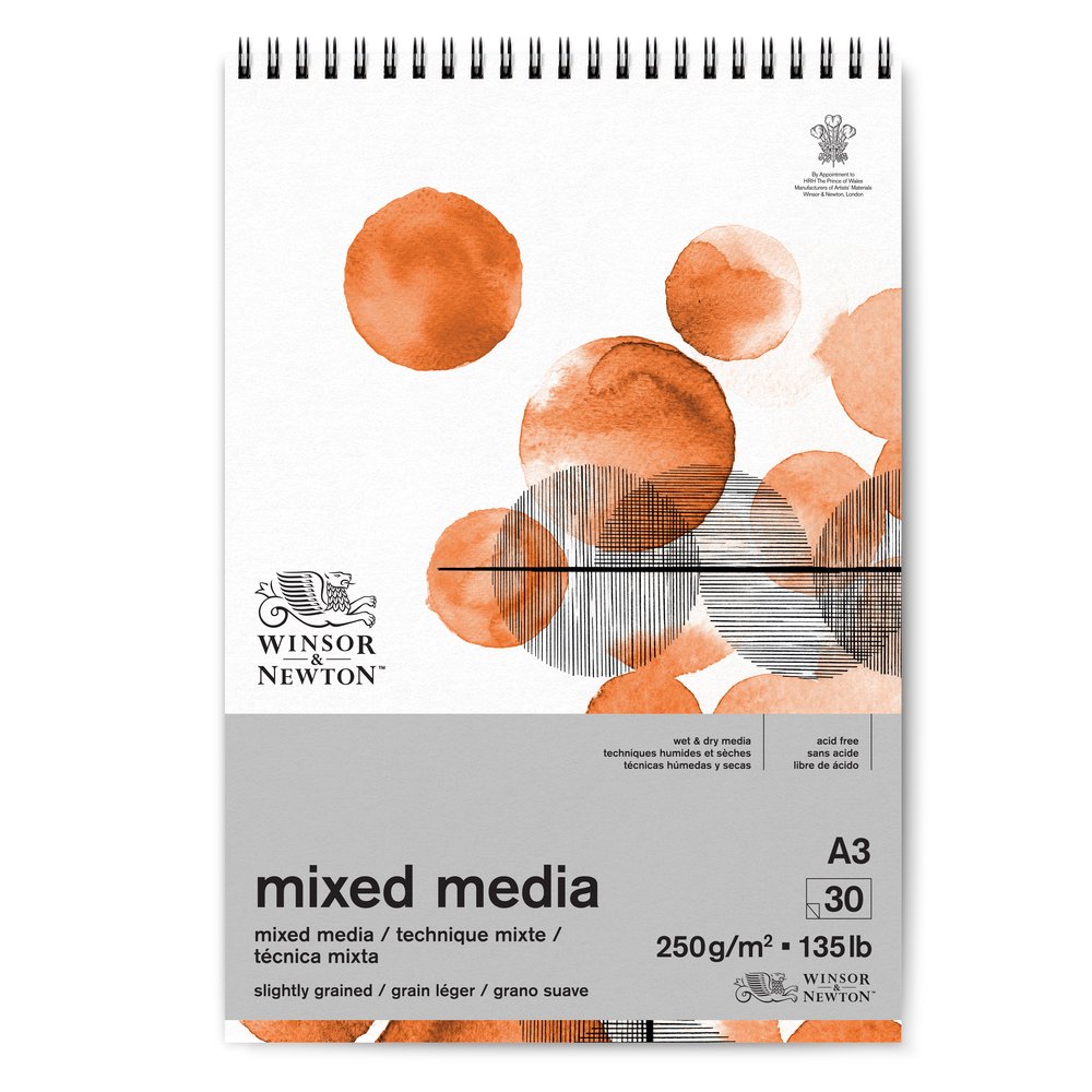 Winsor & Newton Papier Mixed-Media Spiraalblok 250Gr A3 30 Vel