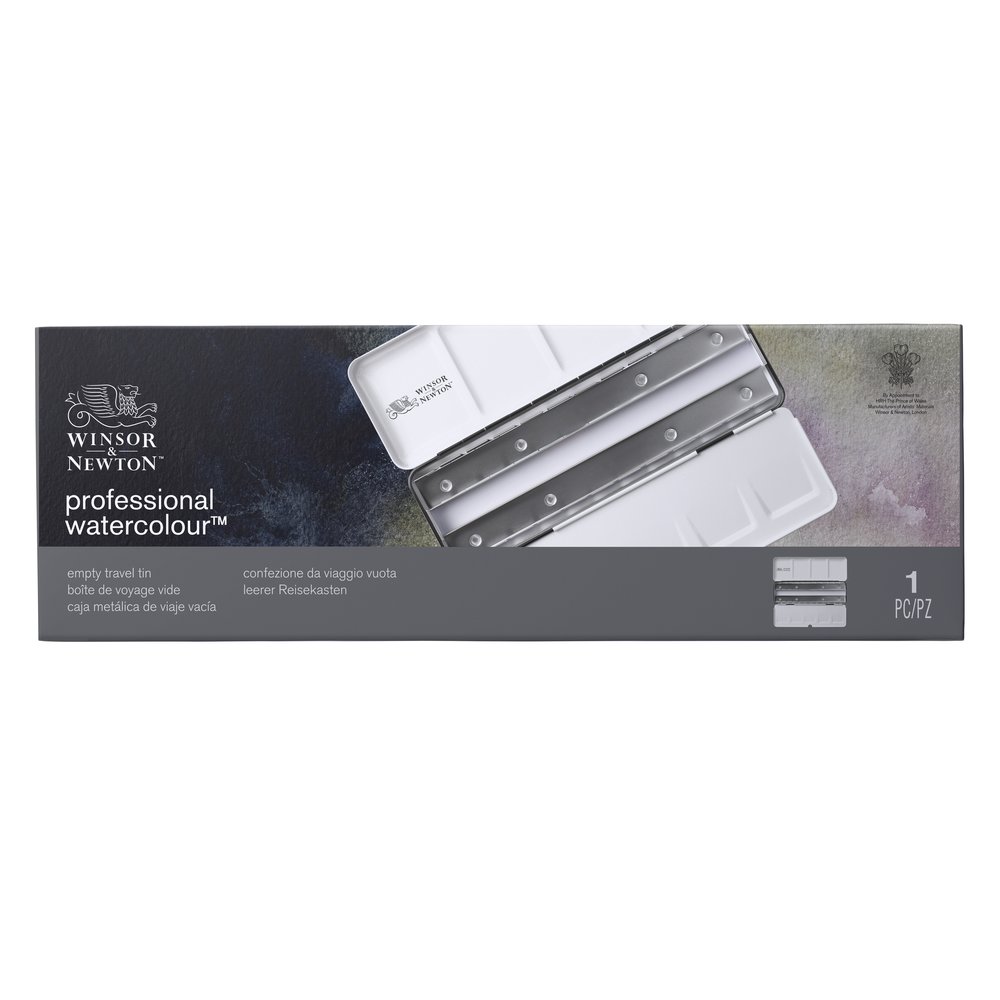 Winsor & Newton Professional Watercolour Blik voor 24 Halve napjes Leeg