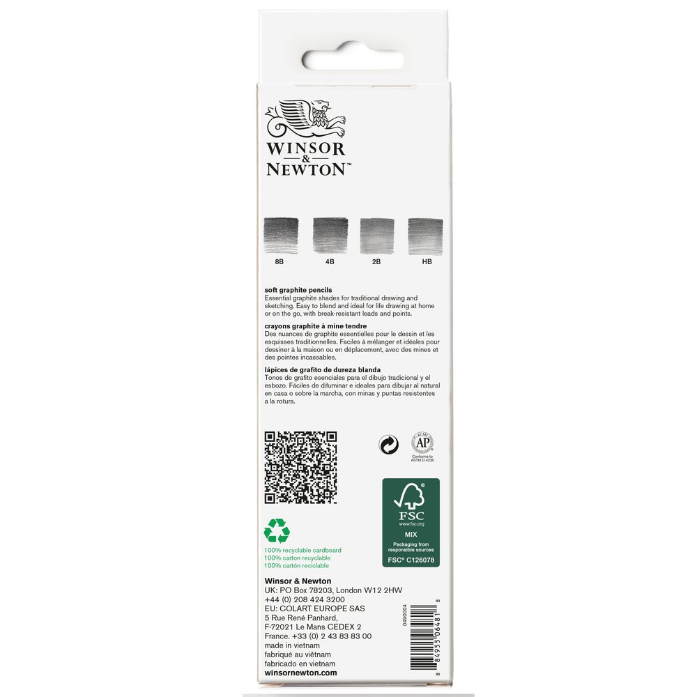 Winsor & Newton Studio Collection Blister 5 Grafietpotloden En Gom