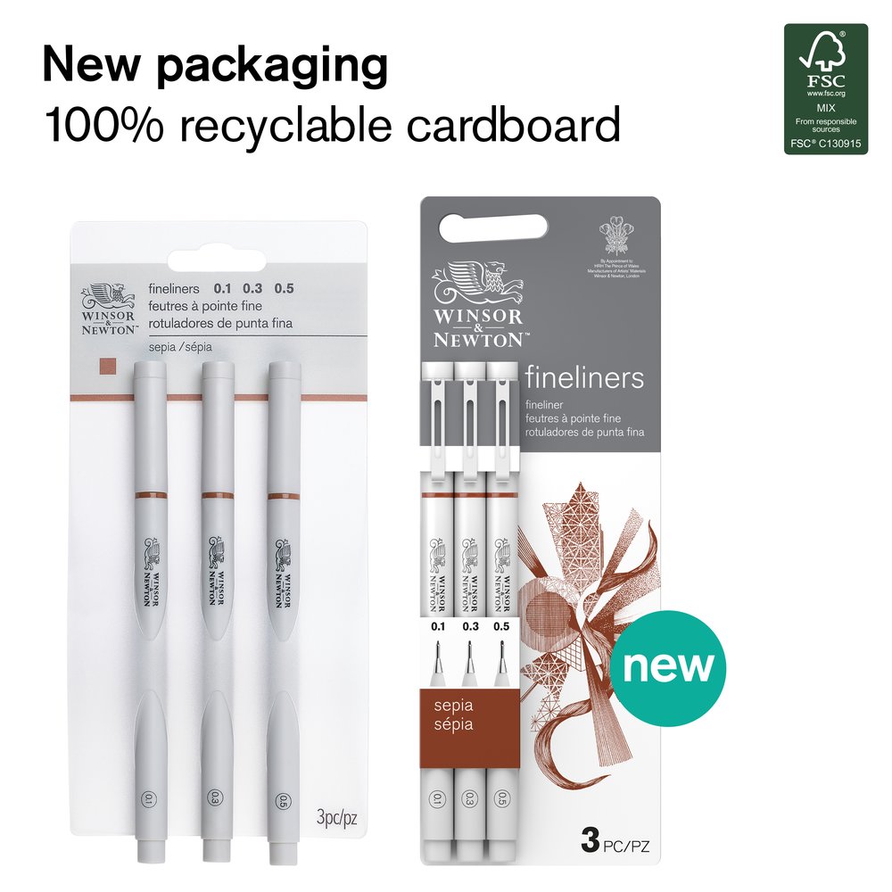Winsor & Newton Fineliner Sepia Setx3 Assorti