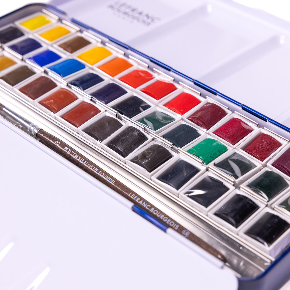 Lefranc Bourgeois Fine Watercolour Set 40 Halve Pans