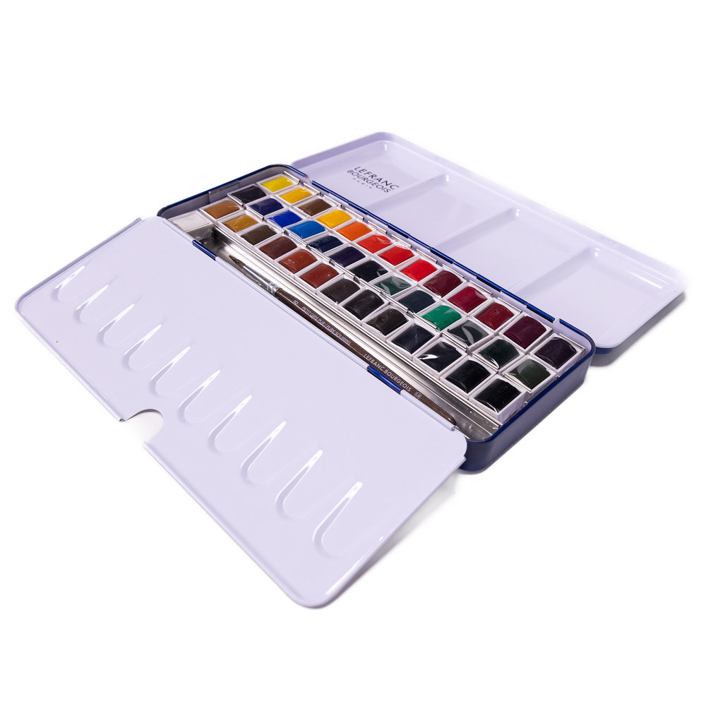 Lefranc Bourgeois Fine Watercolour Set 40 Halve Pans