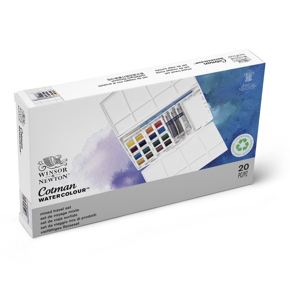 Winsor & Newton Cotman Water Colour Painting Plus Set 16 Halve Napjes + 3 Tubes 8 ml