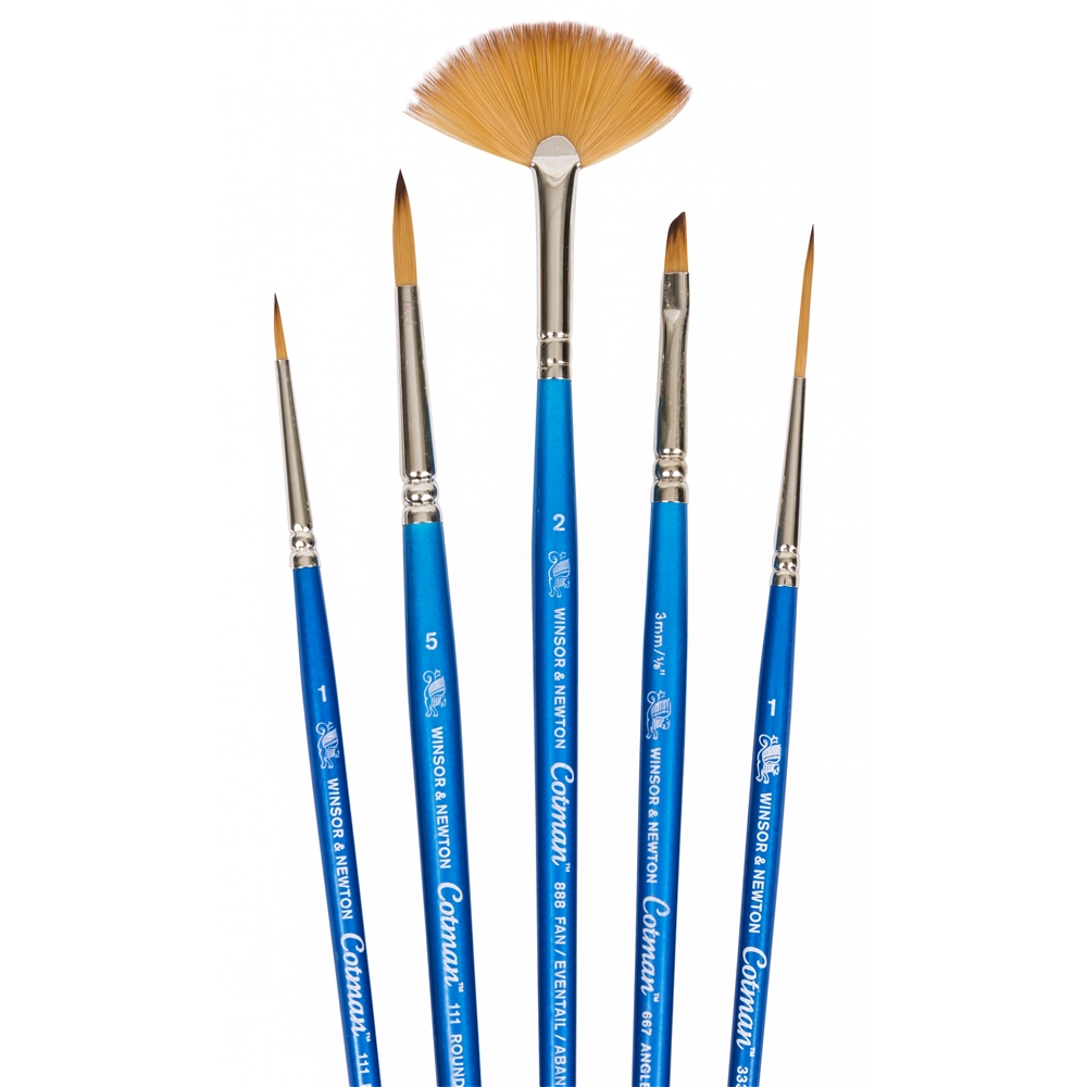 Winsor & Newton Cotman Short Handle Brush 5 Pack