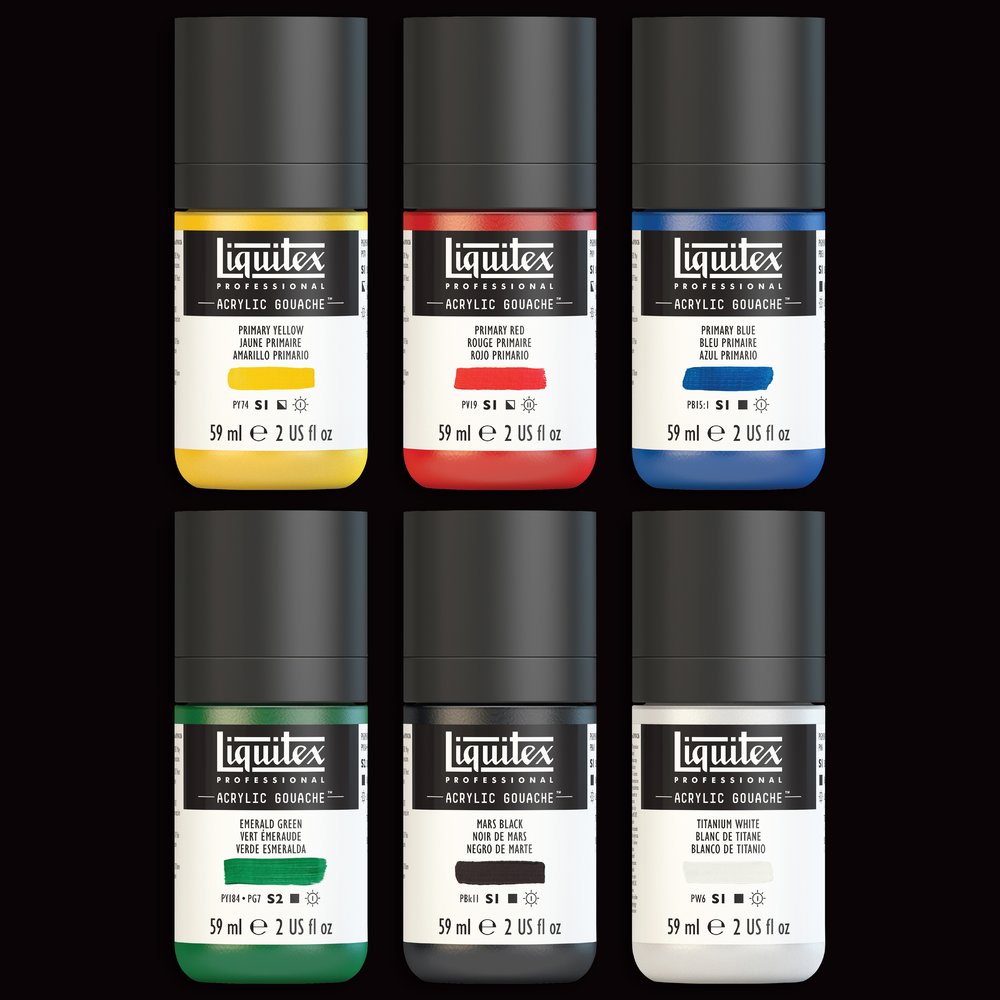 Liquitex Professional Acrylic Gouache Primaire Kleuren Set 6x59ml