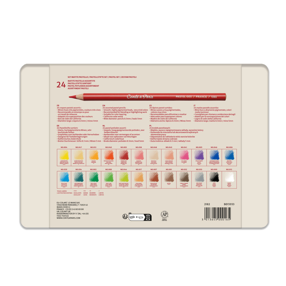 Conté à Paris 24 Pastelpotloden Assorti Blikken Doos