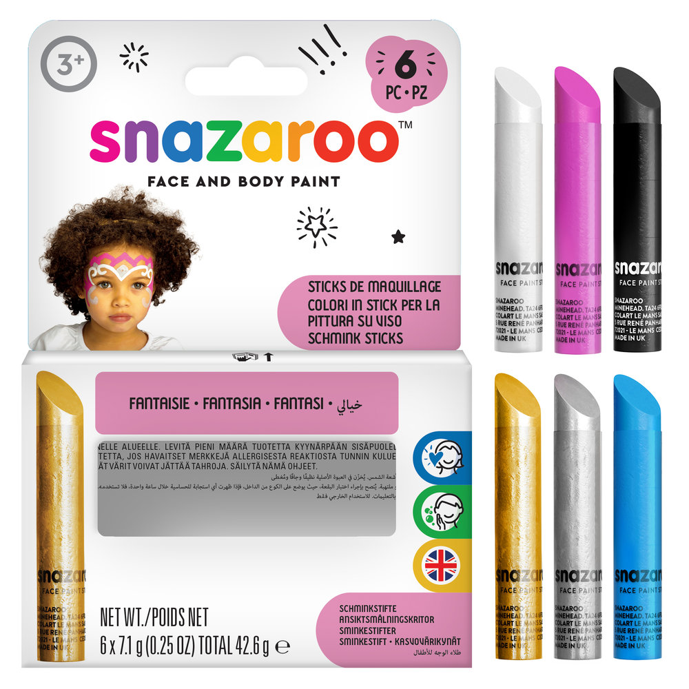 Snazaroo Fantasy Face Paint Sticks - Set of 6 - Nordic