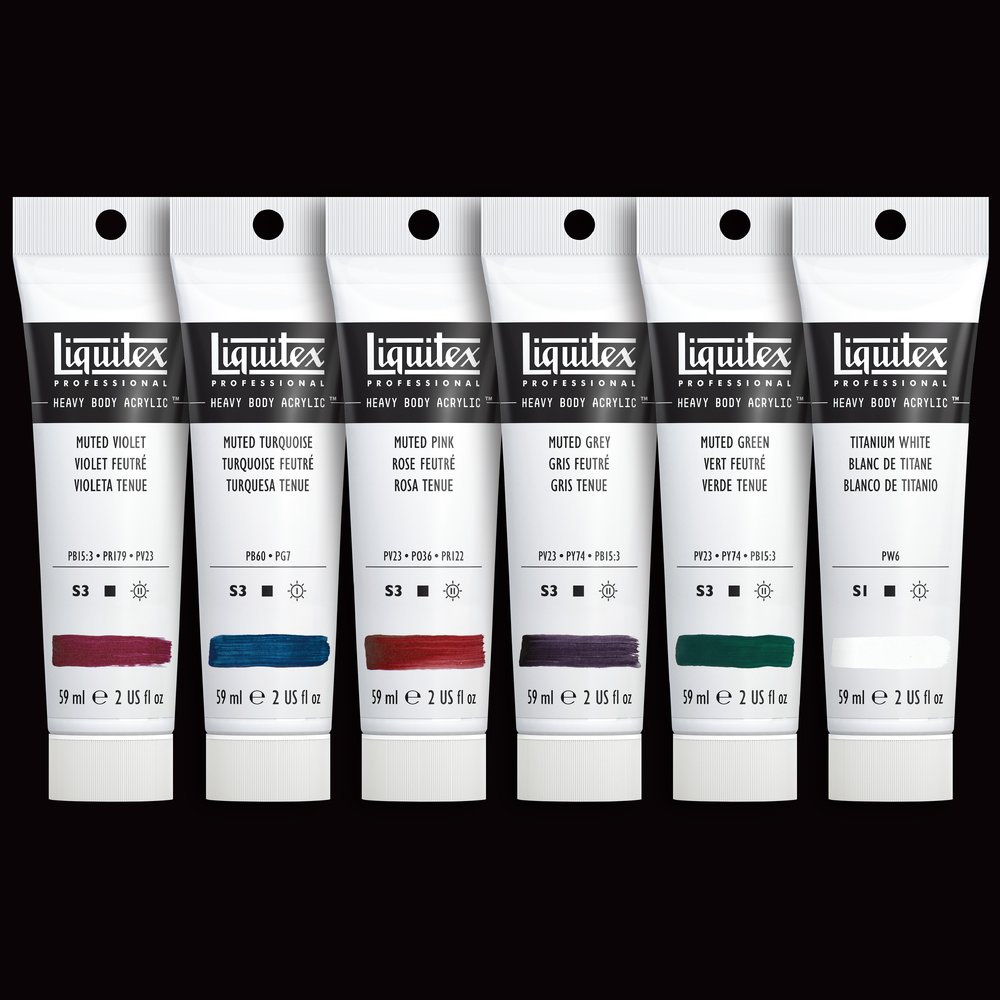 Liquitex Professional Acrylic Heavy Body Muted Colours Set 6x59ml