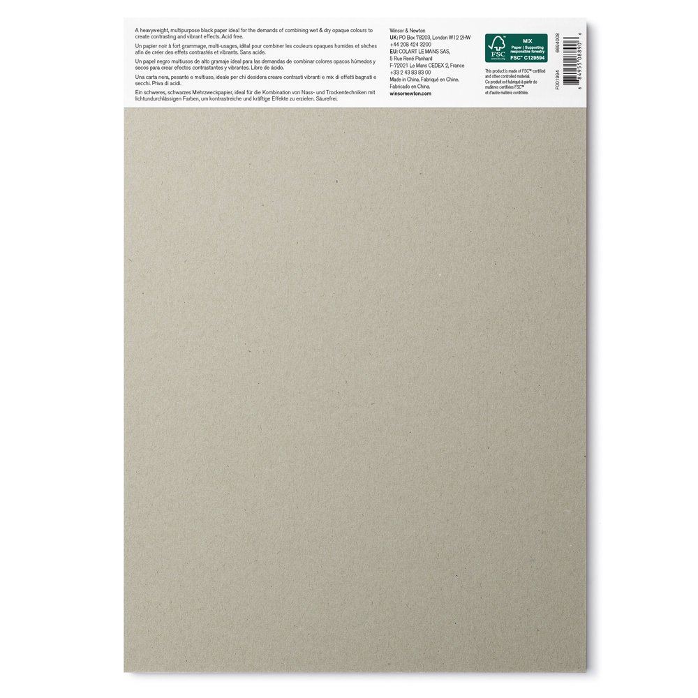Winsor & Newton Blok Zwart Papier 200 A4 25 Vel