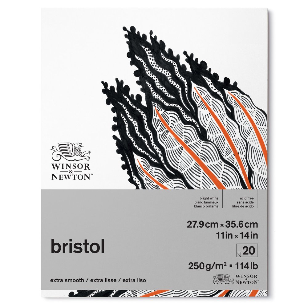 Winsor & Newton Bristol Blok, Kopgelijmd, 250Gr 27.9x35.6cm 20 Vel