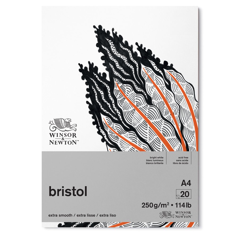 Winsor & Newton Bristol Blok, Kopgelijmd, 250Gr A4 20 Vel