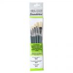 Winsor & Newton Foundation Olieverfpenselenset 6 stuks korte steel assorti