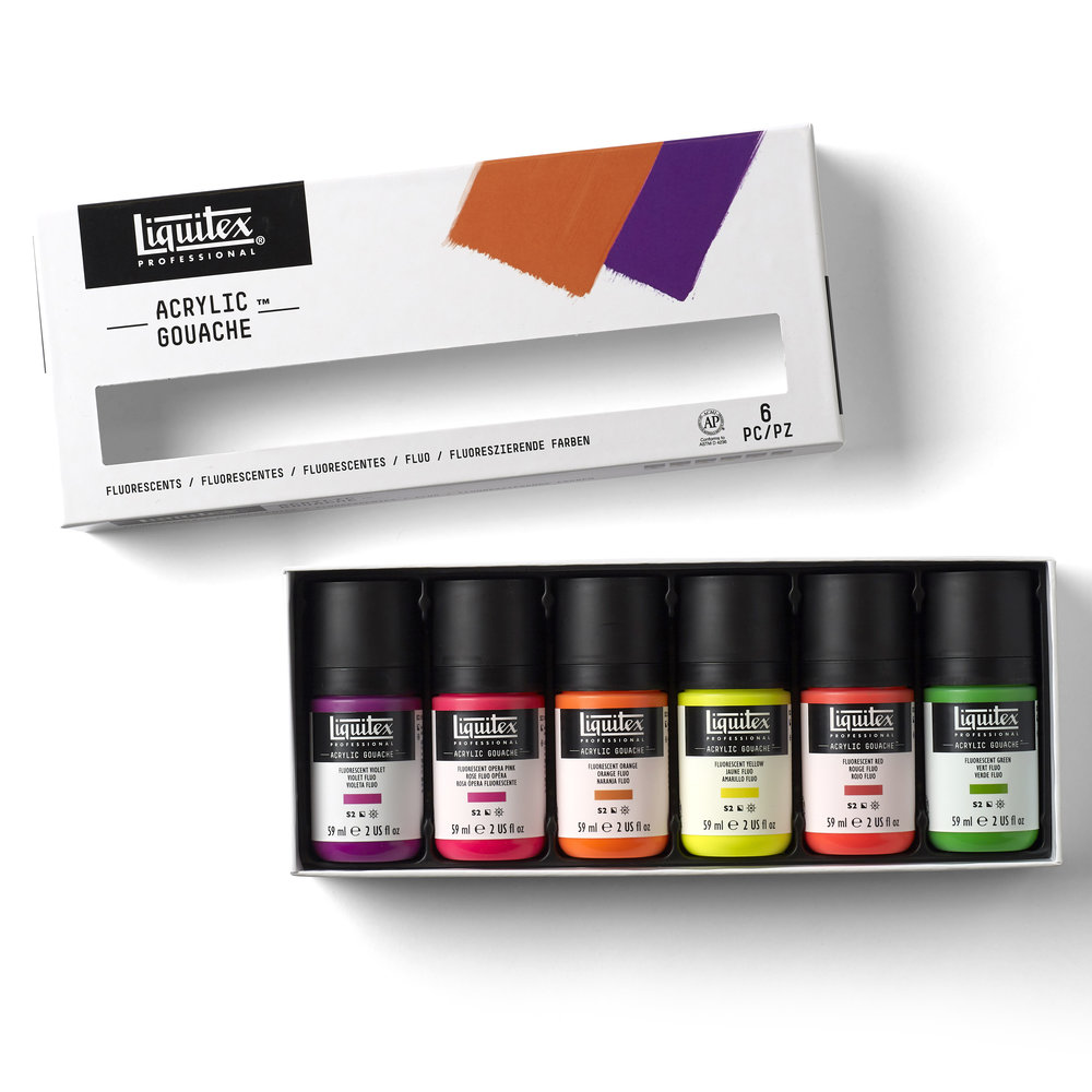 Liquitex Professional Acrylic Gouache 6X59ml Set - Fluorescents