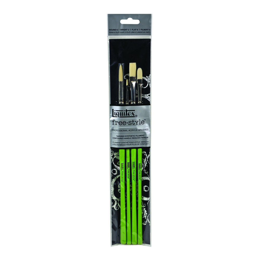 Liquitex Free Style 4 Green Brushes Set