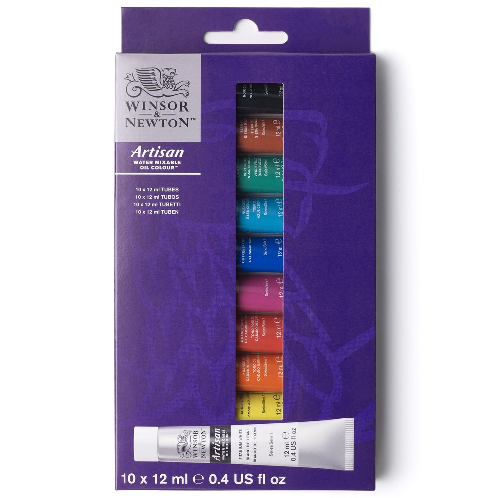 Winsor & Newton Artisan Water Mixable Oil Colour 10x12ml Beginners set