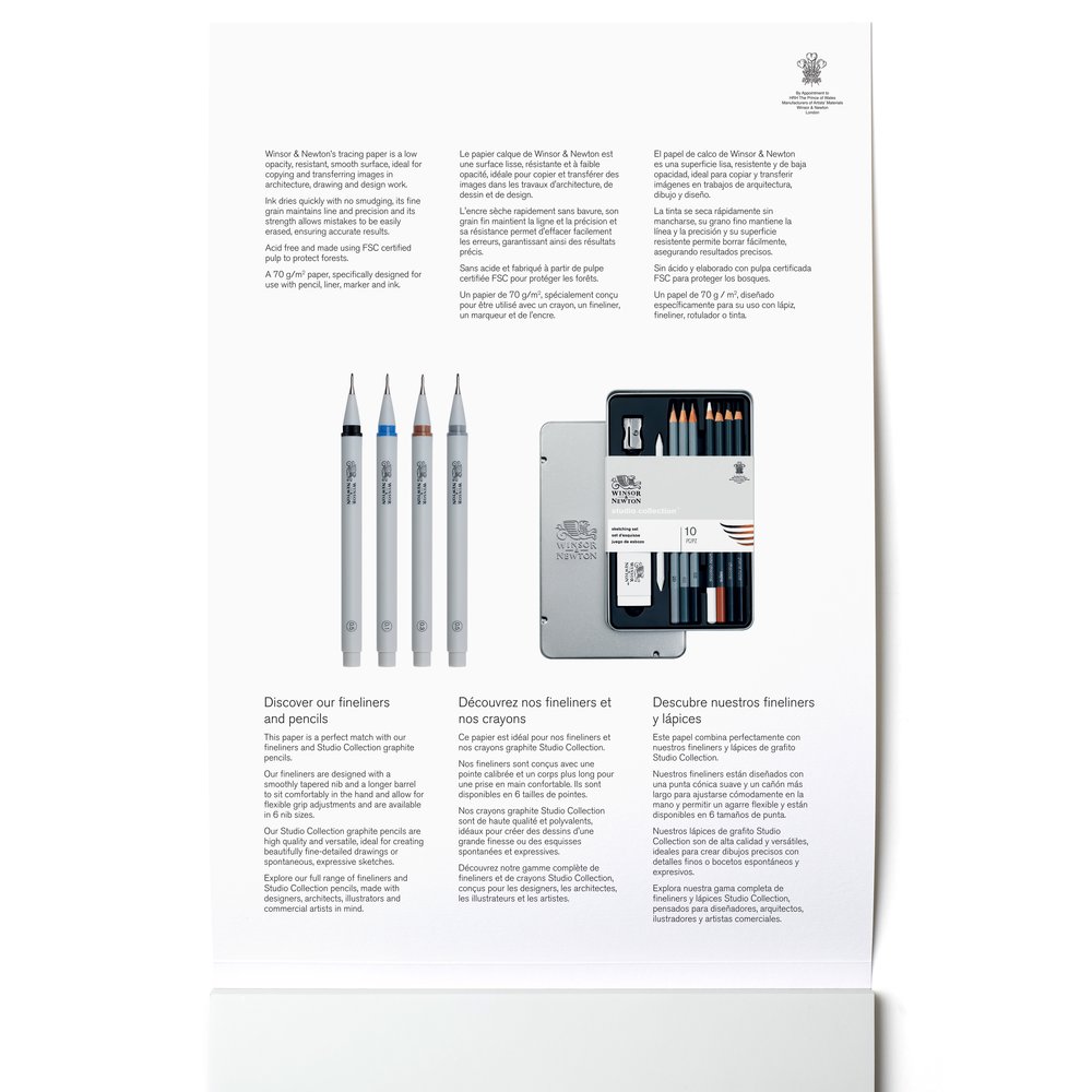 Winsor & Newton Tracing Blok 70gr. A4 40 Vel