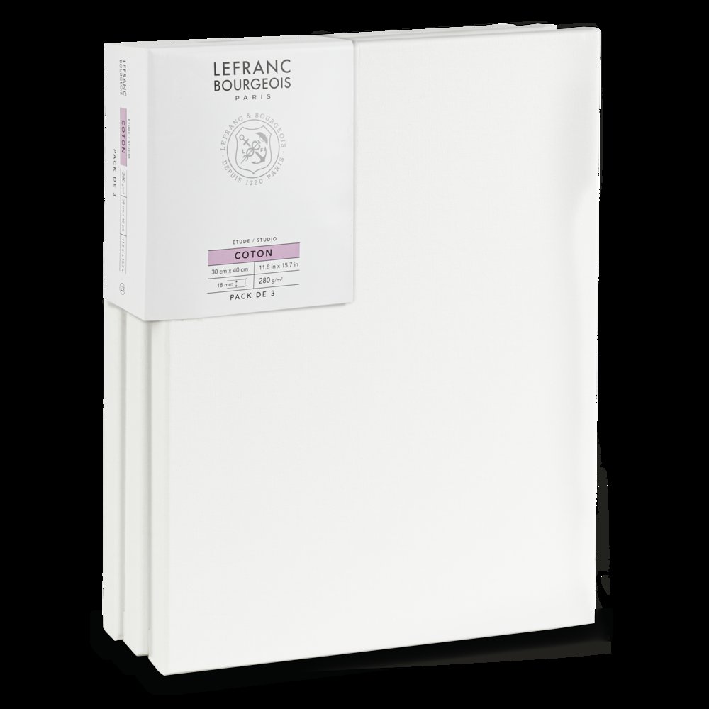 Lefranc Bourgeois Studio Canvas 30x40cm Pak van 3 stuks