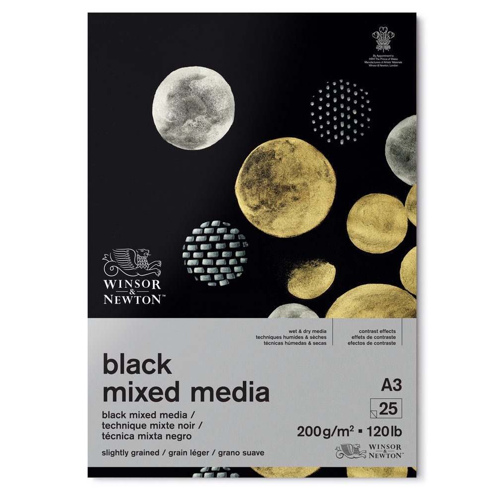Winsor & Newton Blok Zwart Papier 200 A3 25 Vel