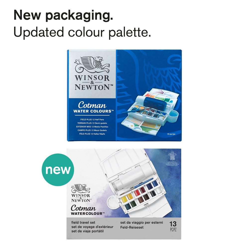 Winsor & Newton New Cotman Water Colour Field Plus Set 12 Halve napjes