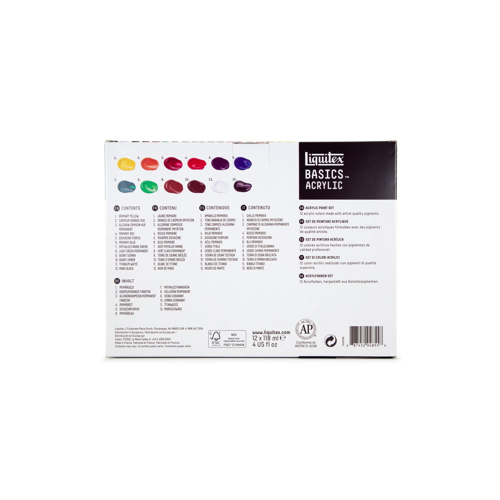 Liquitex Basics Acrylic Colour Set 12x118ml