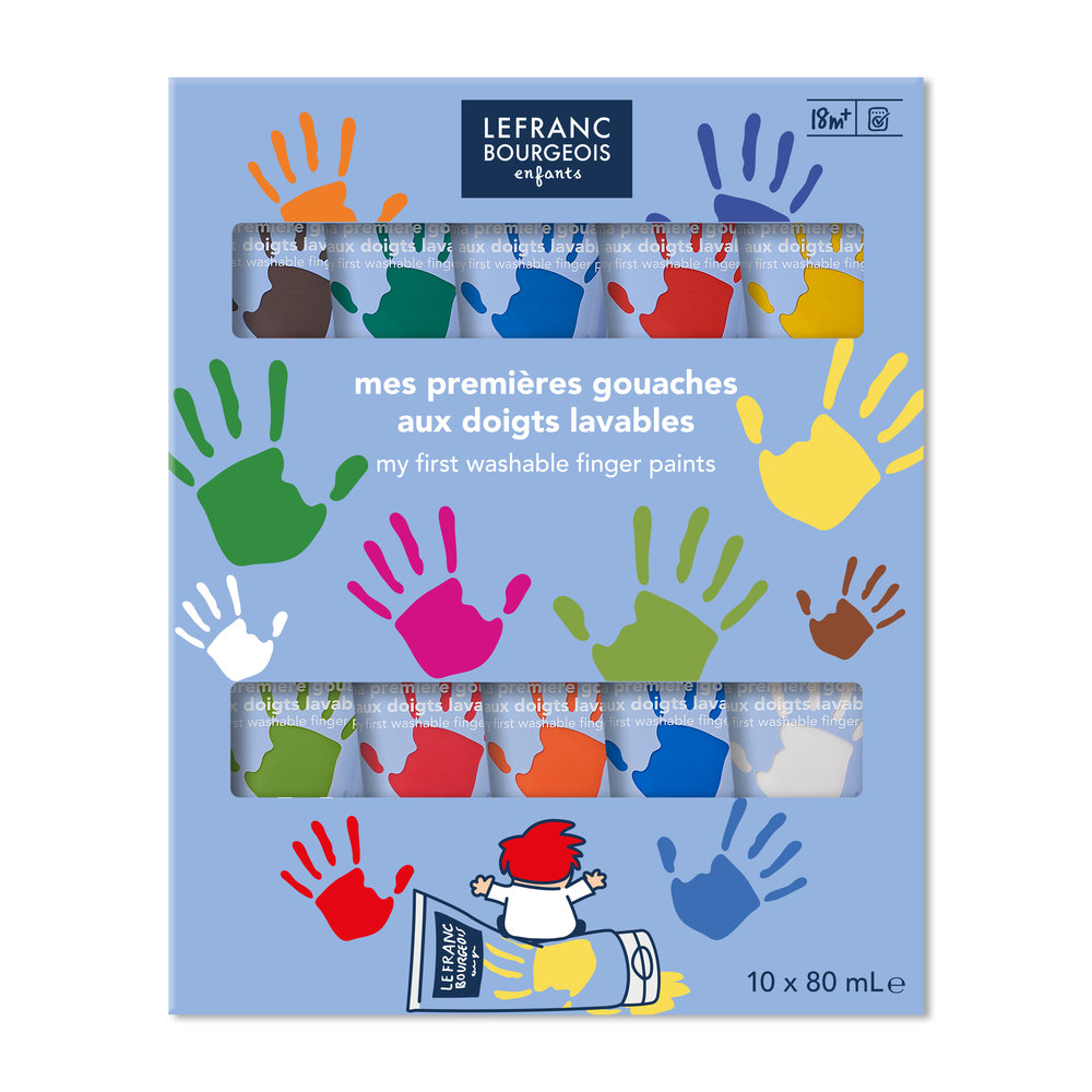 Lefranc Bourgeois Education Gouache Vingerverf Set 10x500ml