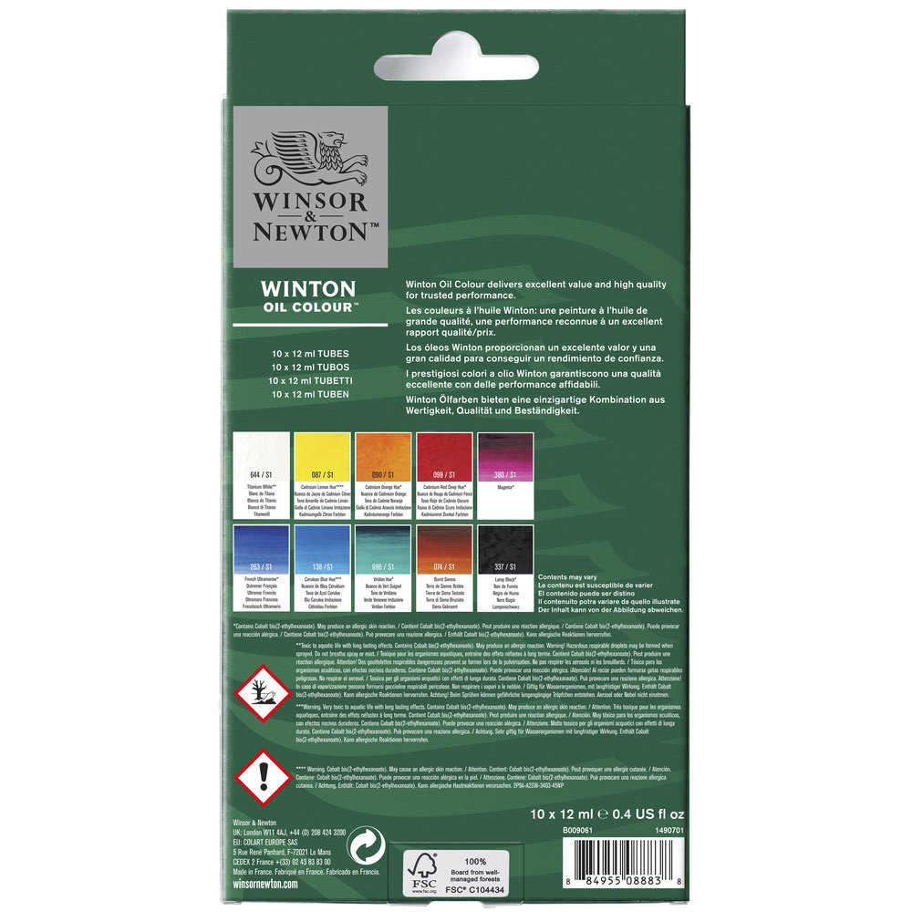 Winsor & Newton Winton Oil Colour 10x12ml Beginners set