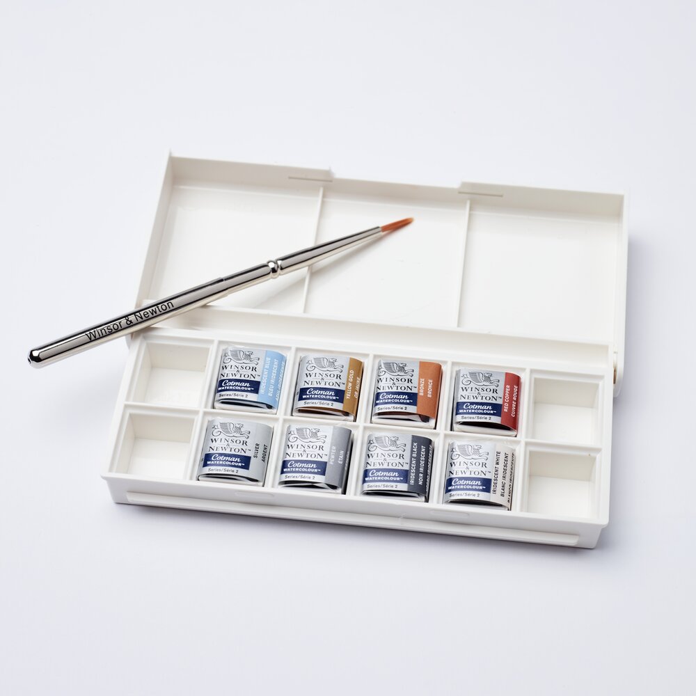 Winsor & Newton Cotman Watercolour  Metallic Pocket Set 8 Halve napjes