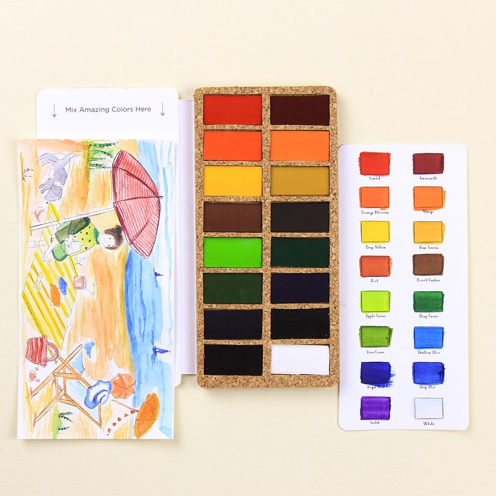 Viviva Watercolor Pans Set - Spring 16 Kleuren