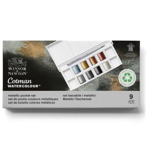 Winsor & Newton Cotman Watercolour Metallic Pocket Set 8 Halve napjes