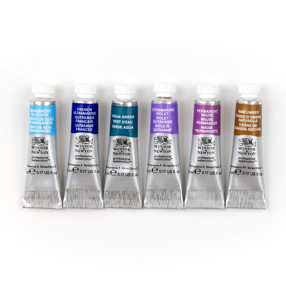 Winsor & Newton Professional Watercolour 6x5ml Tuben Granulation Set ROW
