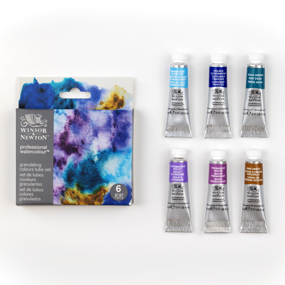 Winsor & Newton Professional Watercolour 6x5ml Tuben Granulation Set ROW