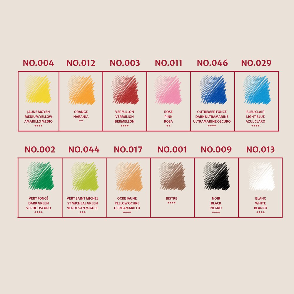 Conté à Paris Pastelpotloden Set assorti 12 stuks